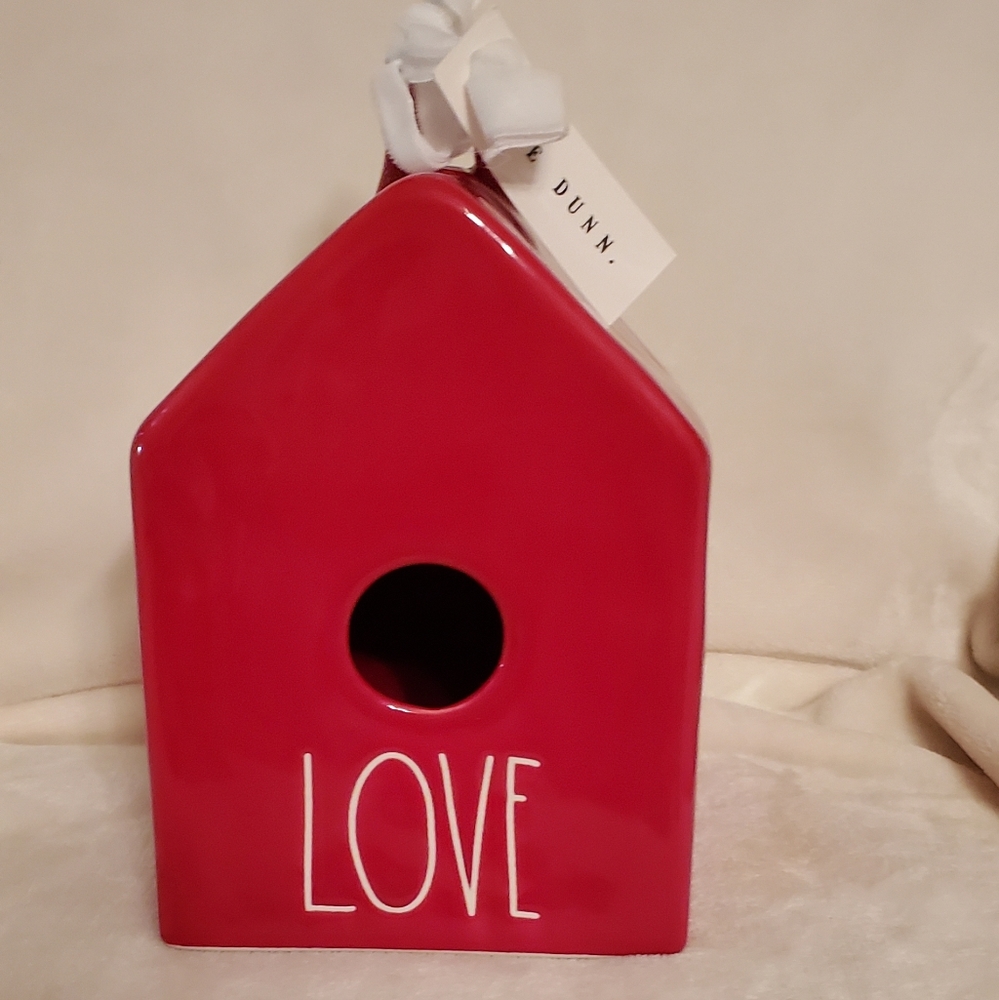 Rae Dunn red LOVE birdhouse